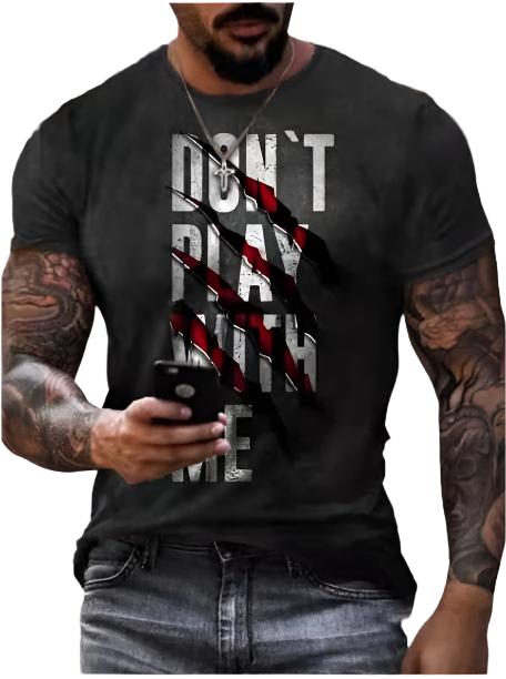 Summer 3D Print Short Sleeve T-Shirt - Men's Round Neck Casual Sports Top