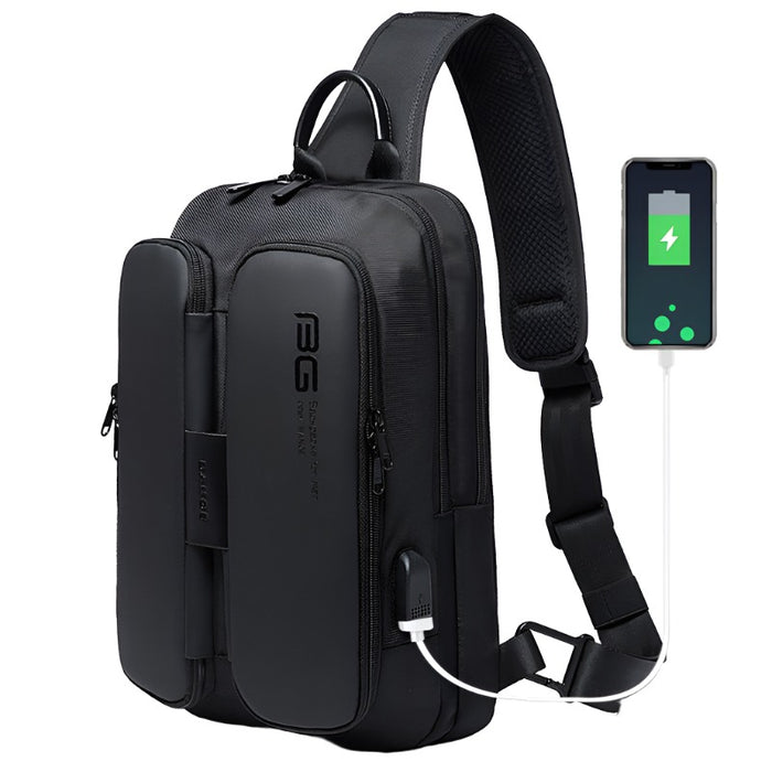 New Trendy USB Shoulder Bag - Men's Leisure Travel and Outdoor Chest Bag