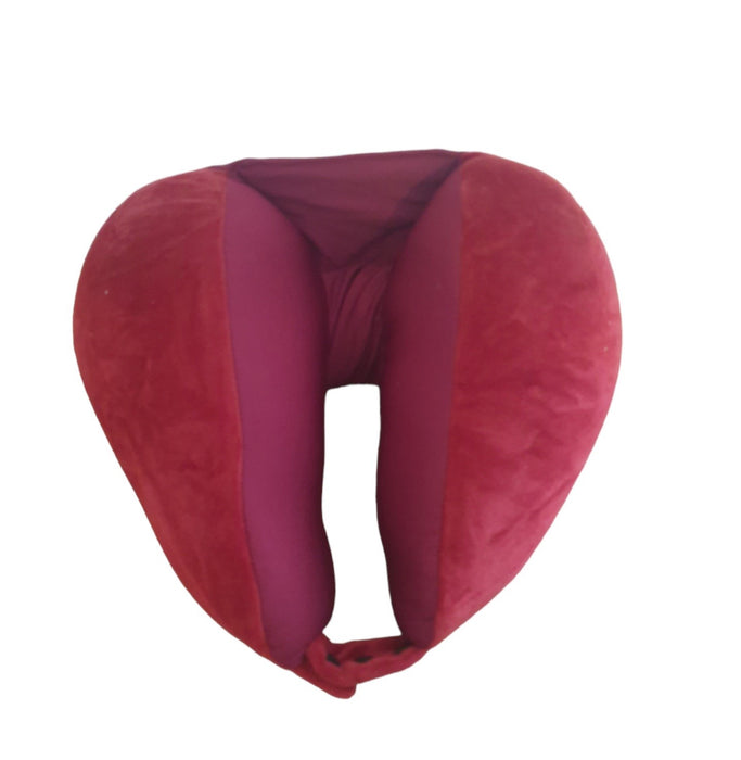 Sculptured Heart Shape Design Travel Neck Pillow Beaded Neck Travel Pillow, 360° Adjustable Neck Chin Support