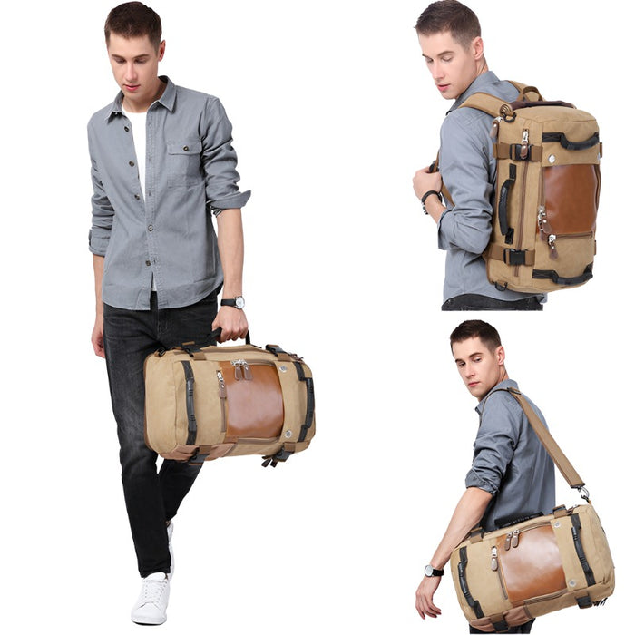 Retro Rucksack - Large Capacity Men's Multifunctional Travel Backpack