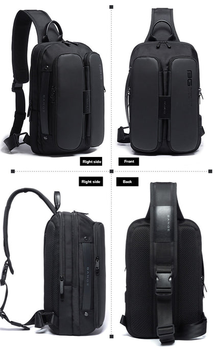 New Trendy USB Shoulder Bag - Men's Leisure Travel and Outdoor Chest Bag