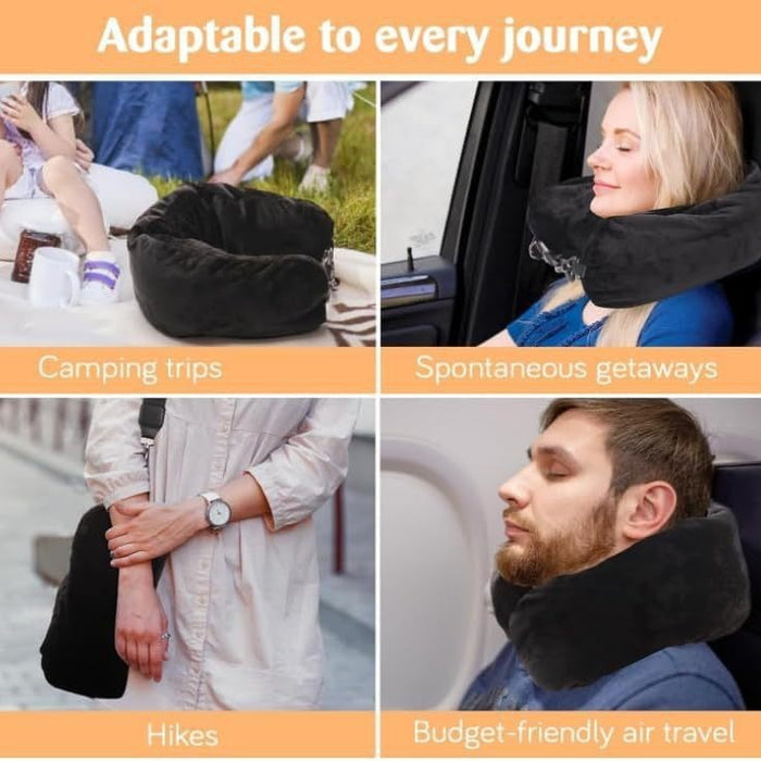 Travel U-Shaped Pillows with Self-Filling - Soft Plush Luggage Pillowcases