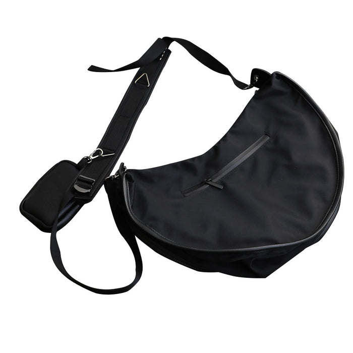 Men's Casual Nylon Travel Bag - Trendy Two-in-One Shoulder Messenger Dumpling Bag